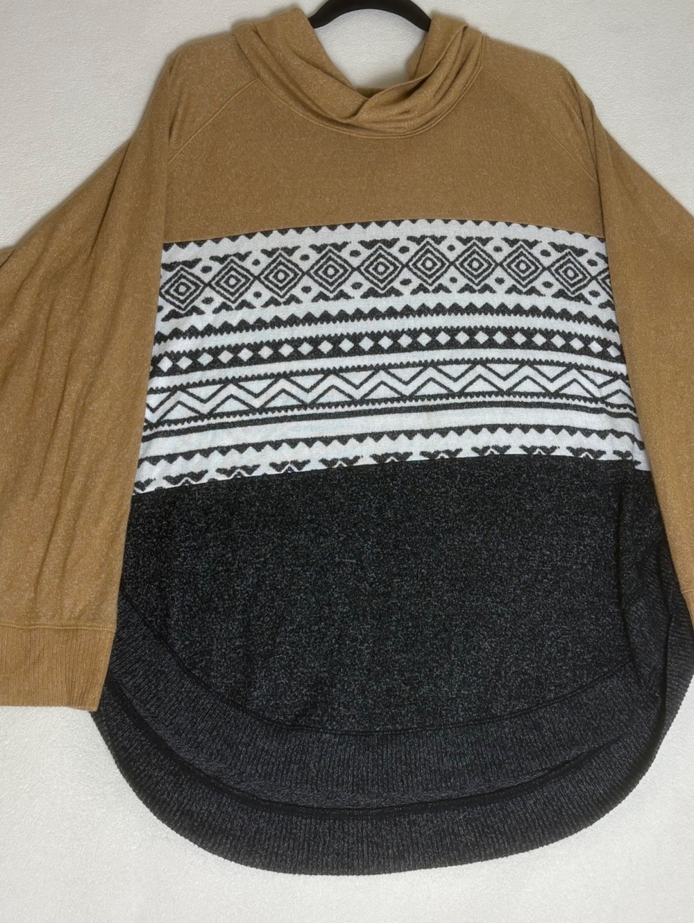 Maurices XXL Hooded Sweater with Geometric Pattern